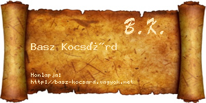 Basz Kocsárd névjegykártya